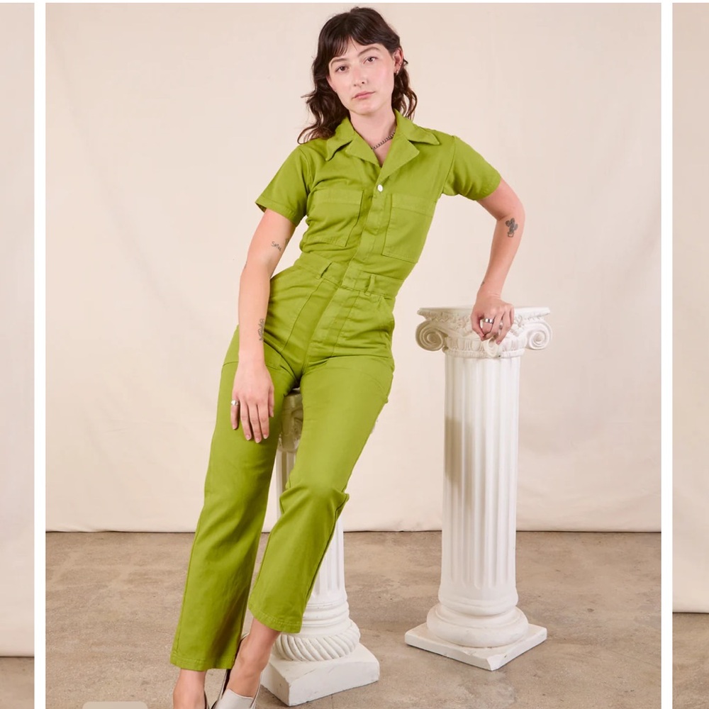 Big Bud Press Gross Green Petite Short Sleeve Jumpsuit Size XXS
